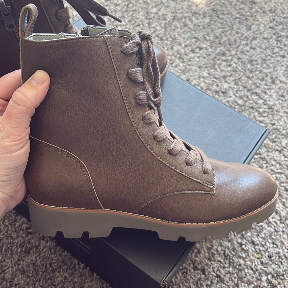 Vionic Chocolate Lace-Up Combat Boots - Picture 6 of 12